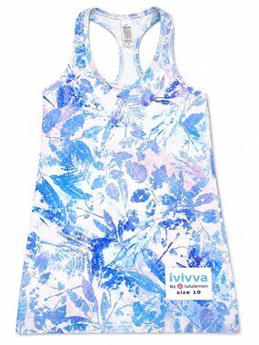 Ivivva Girl by Lululemon🍋 Keep Ur Cool Racer Colours tank top blue size 10